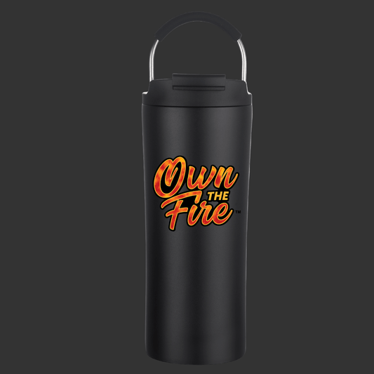 OWN THE FIRE™ 20oz Dual Lid Tumbler — Flame Script Edition - OwnTheFire™