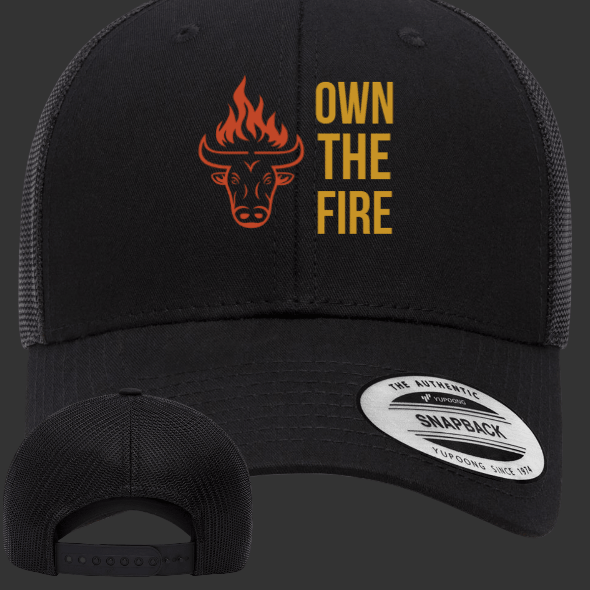 Own The Fire™ Trucker Hat - Black/Gold - OwnTheFire™