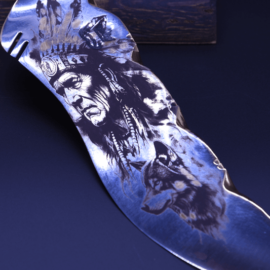"The Chief" — Full Gold Collector Knife - OwnTheFire™