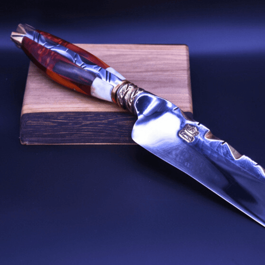 "The Emberfang" — Mixed Gold & Steel Collector Knife - OwnTheFire™