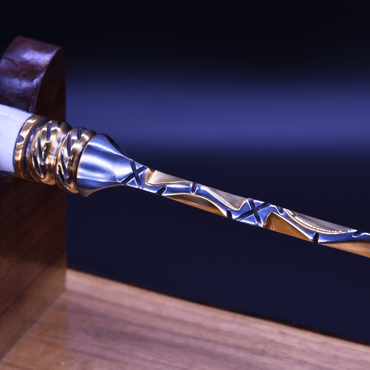 "The Emberfang" — Mixed Gold & Steel Collector Knife - OwnTheFire™