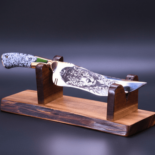 "The Stalker" — Mixed Gold & Steel Collector Knife - OwnTheFire™