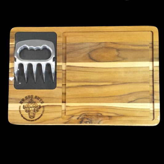 Pitmaster Set: Teak Carving Board + Bear Claw | OWN THE FIRE™