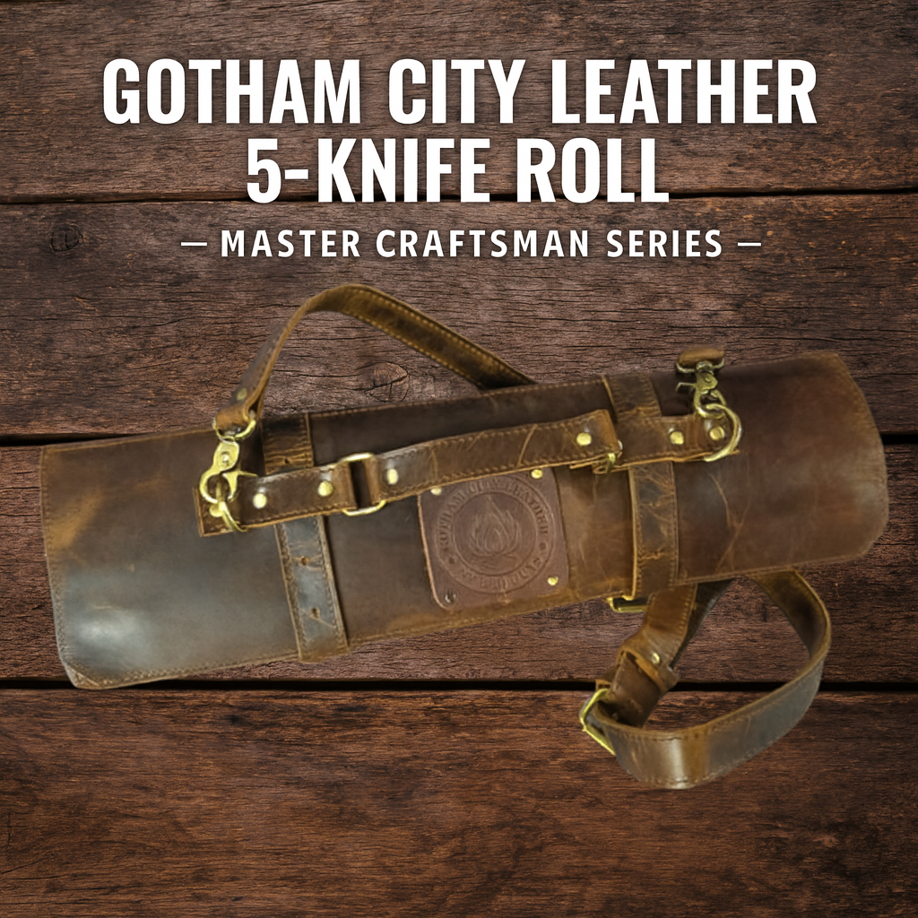 Gotham City Leather 5-Knife Roll Master craftsman Series