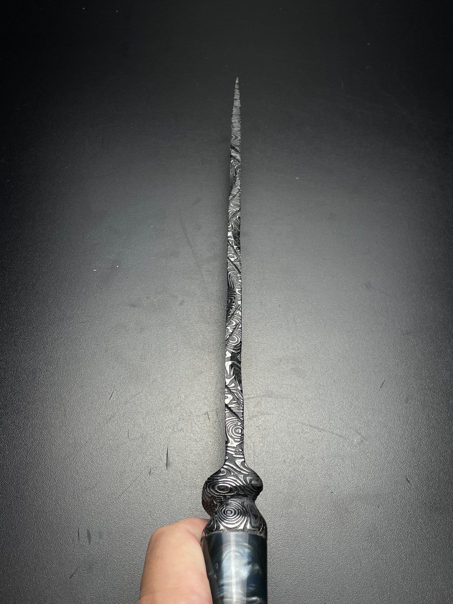 The Abyss Textured Forged Knife | Pearl Resin Handle | OWN THE FIRE™