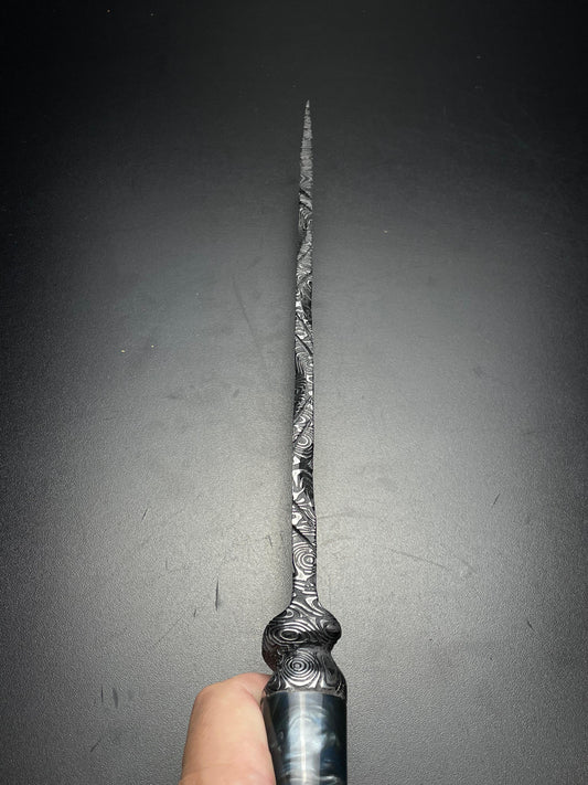 The Abyss Textured Forged Knife | Pearl Resin Handle | OWN THE FIRE™