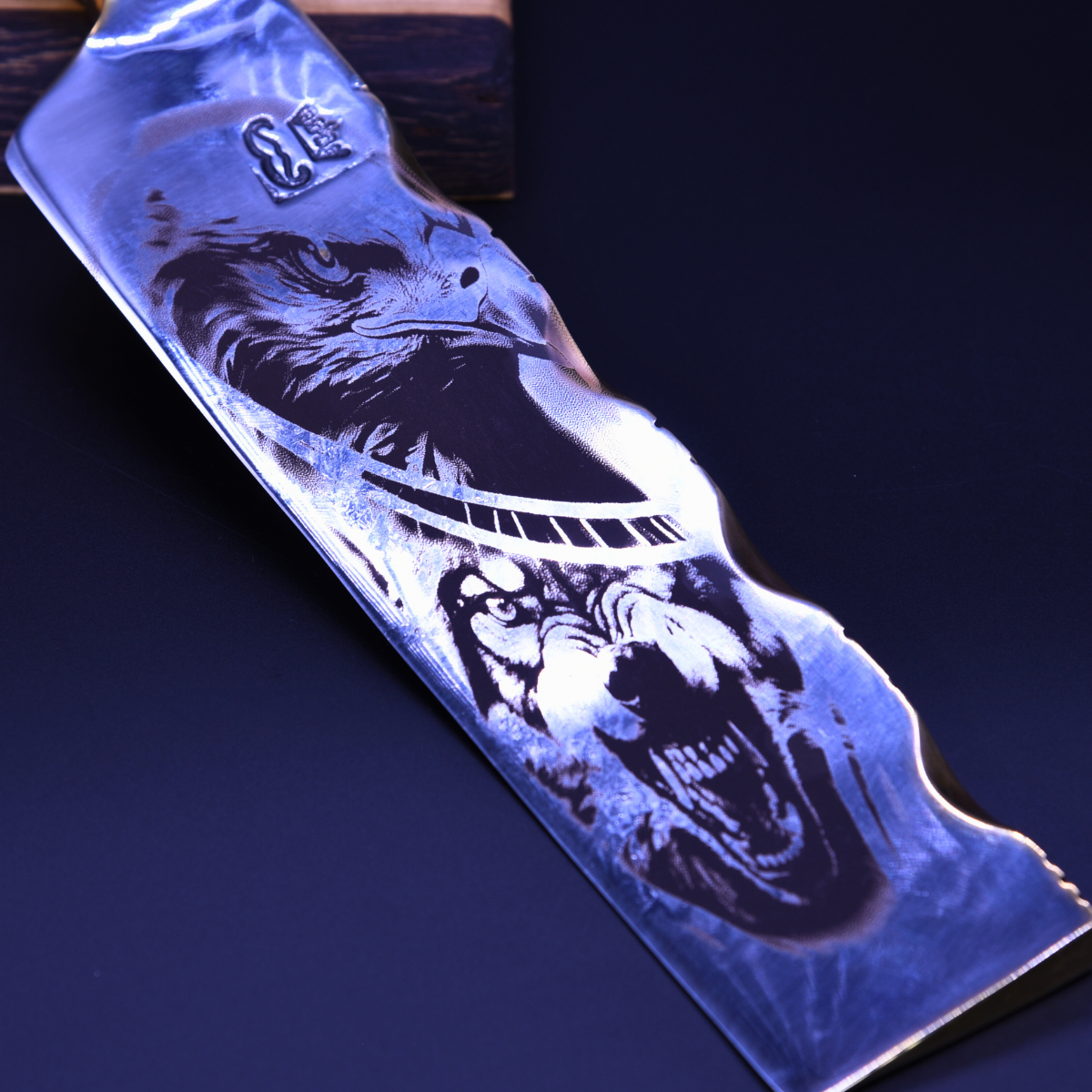 "The Warlord" — Mixed Gold & Steel Cleaver