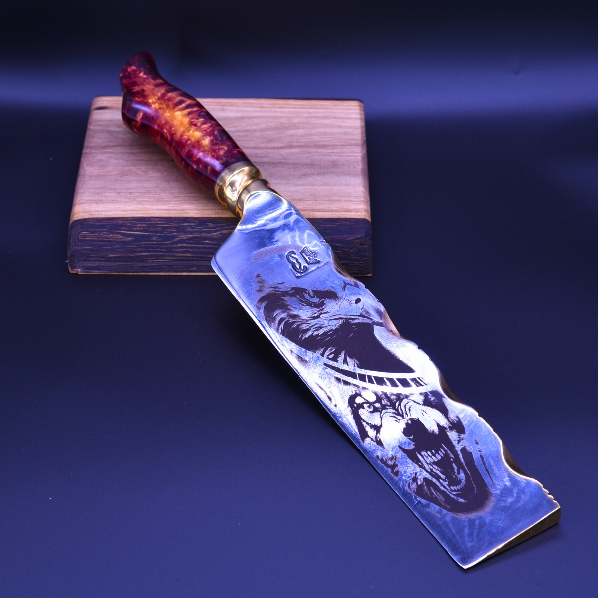 "The Warlord" — Mixed Gold & Steel Cleaver