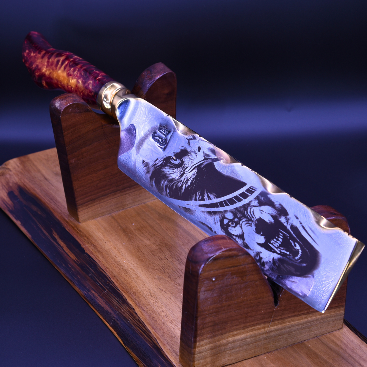 "The Warlord" — Mixed Gold & Steel Cleaver