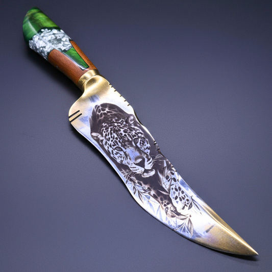 "The Stalker" — Mixed Gold & Steel Collector Knife