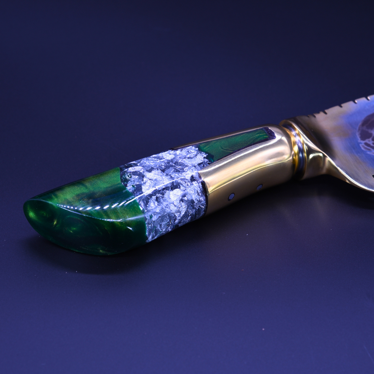 "The Stalker" — Mixed Gold & Steel Collector Knife