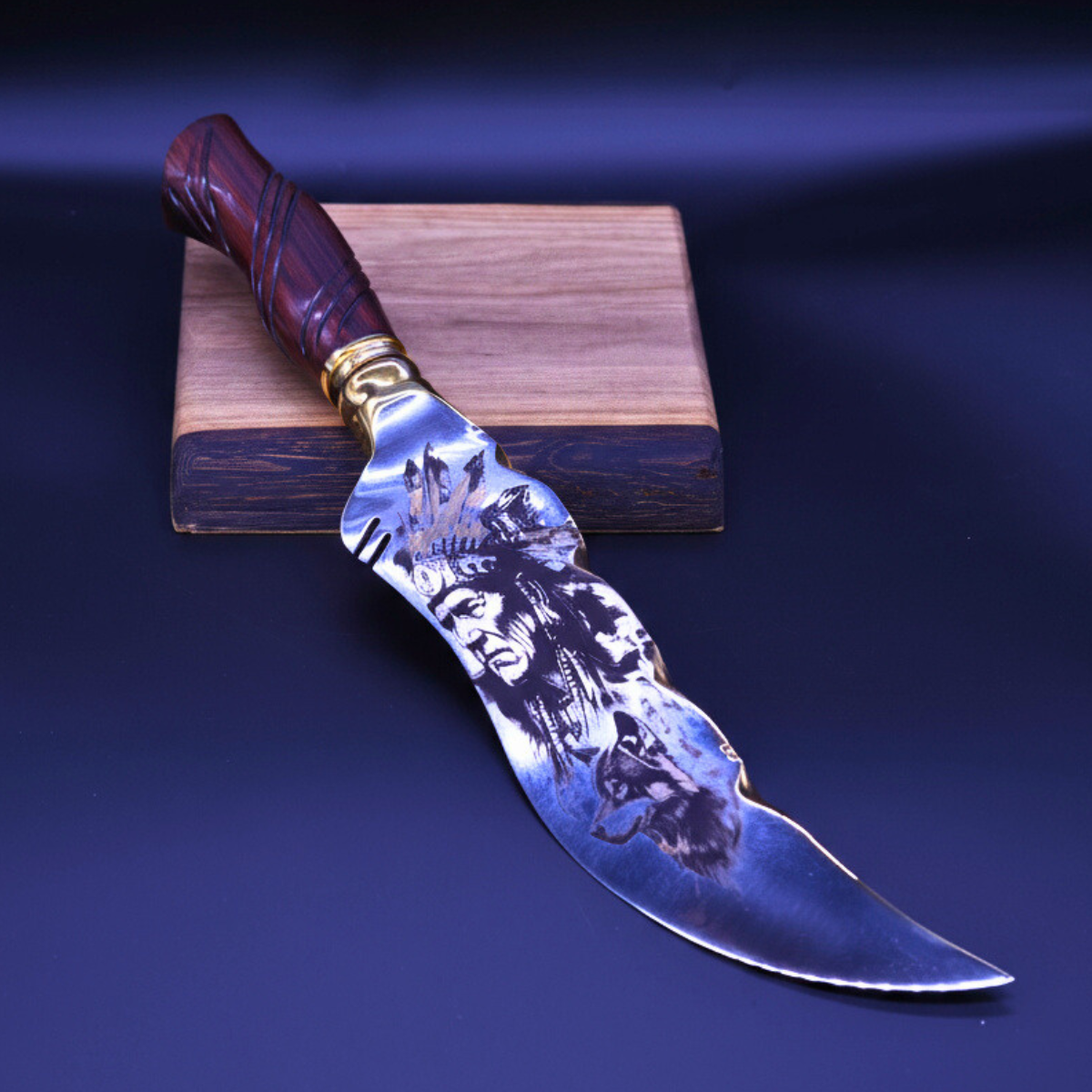 "The Chief" — Full Gold Collector Knife