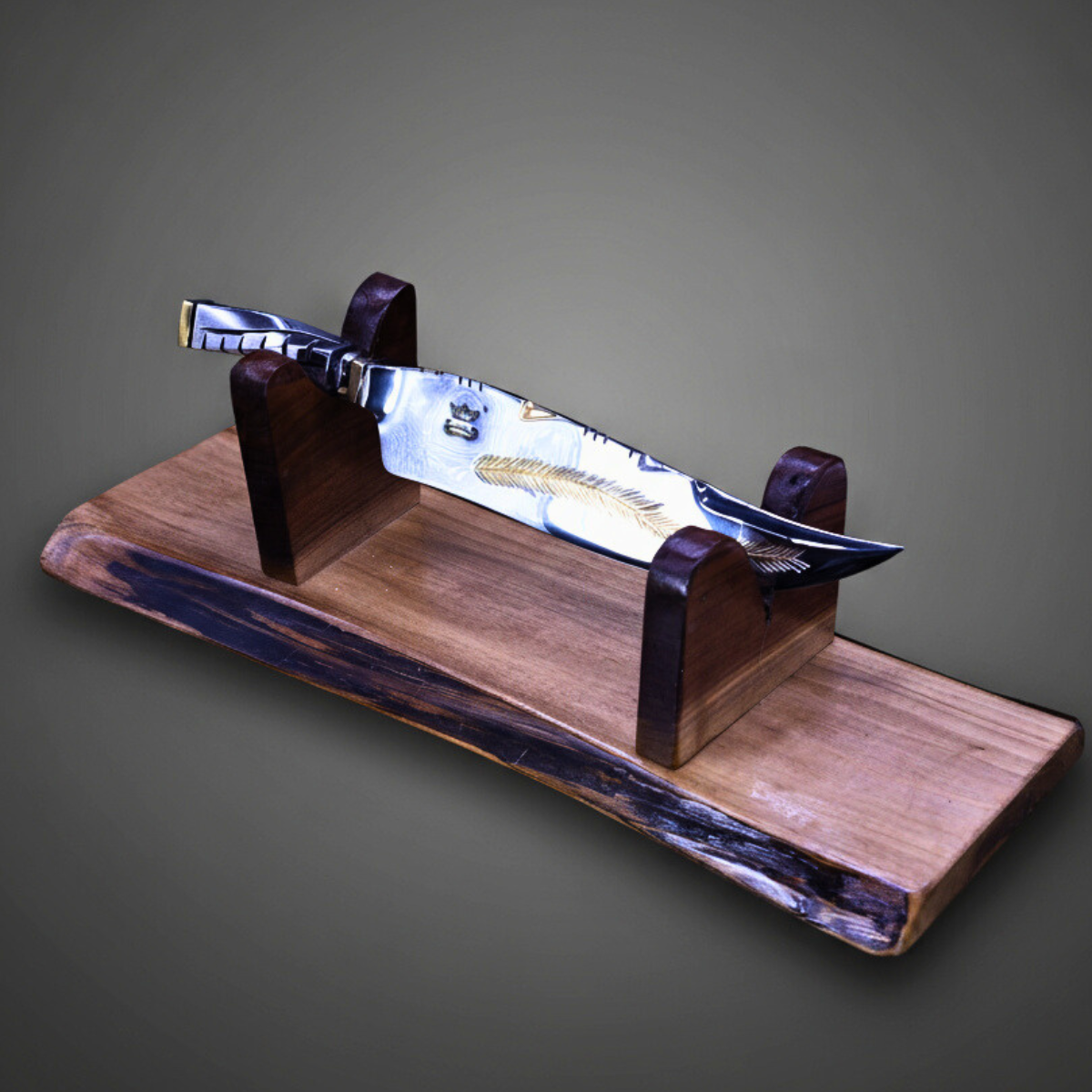 "The Feather" —Partial Gold Collector Knife