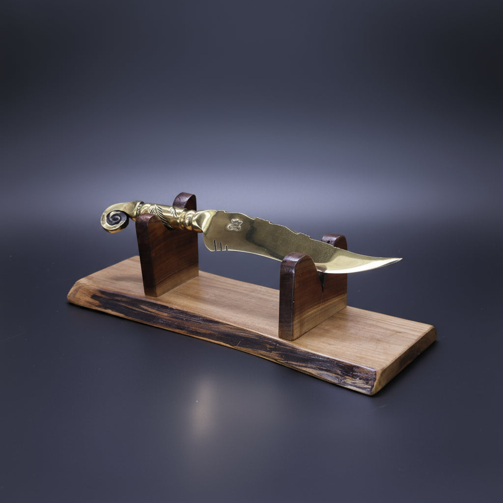 "The Fiddlehead" – Full Gold Collector Knife