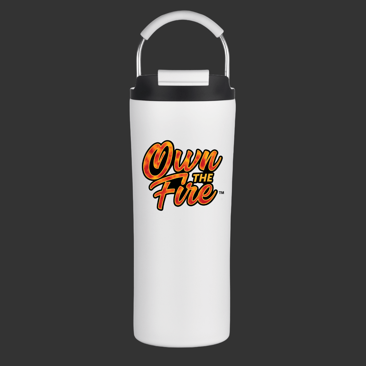 OWN THE FIRE™ 20oz Dual Lid Tumbler — Flame Script Edition - OwnTheFire™