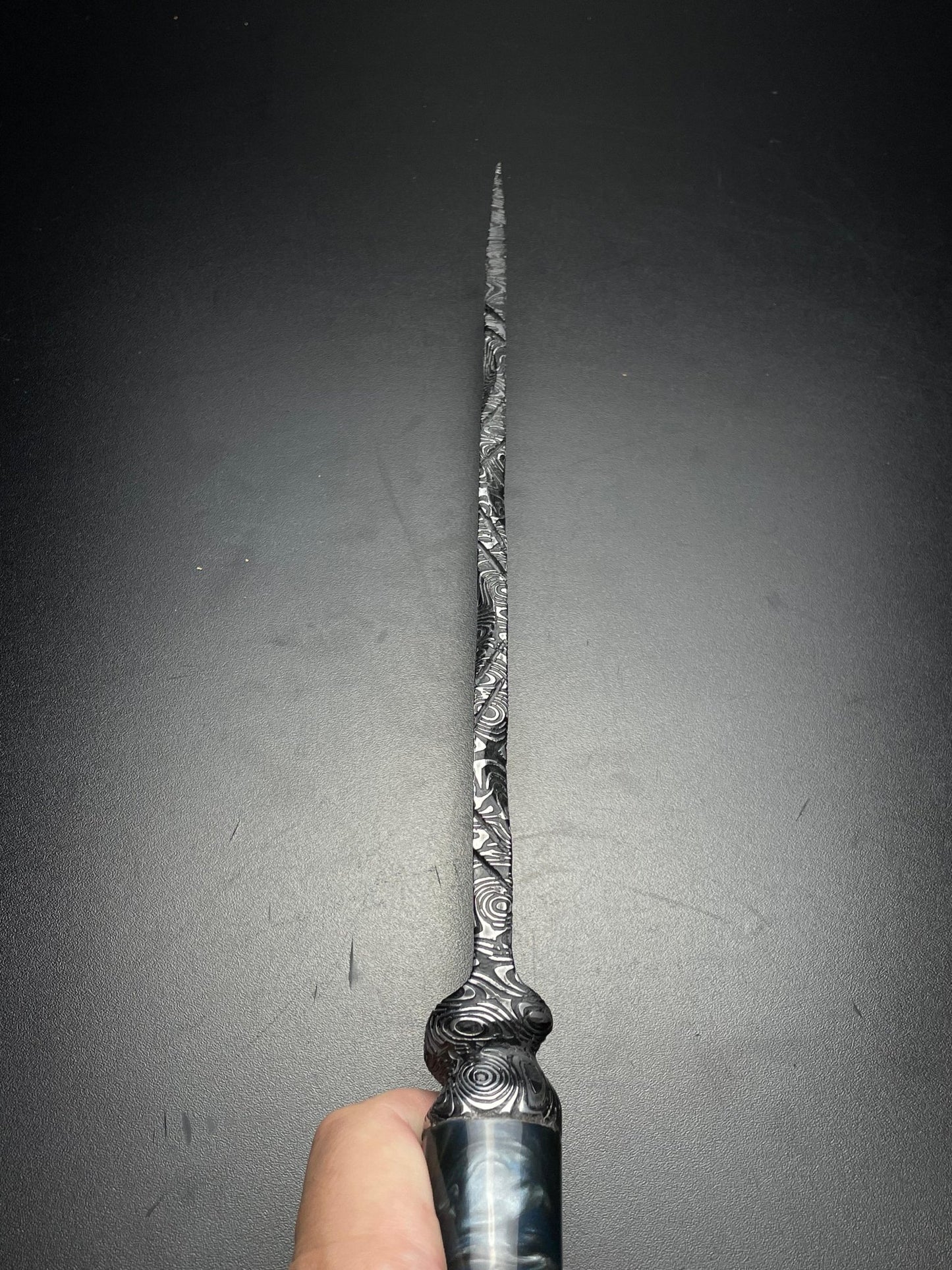 The Abyss Textured Forged Knife | Pearl Resin Handle | OWN THE FIRE™ - OwnTheFire™
