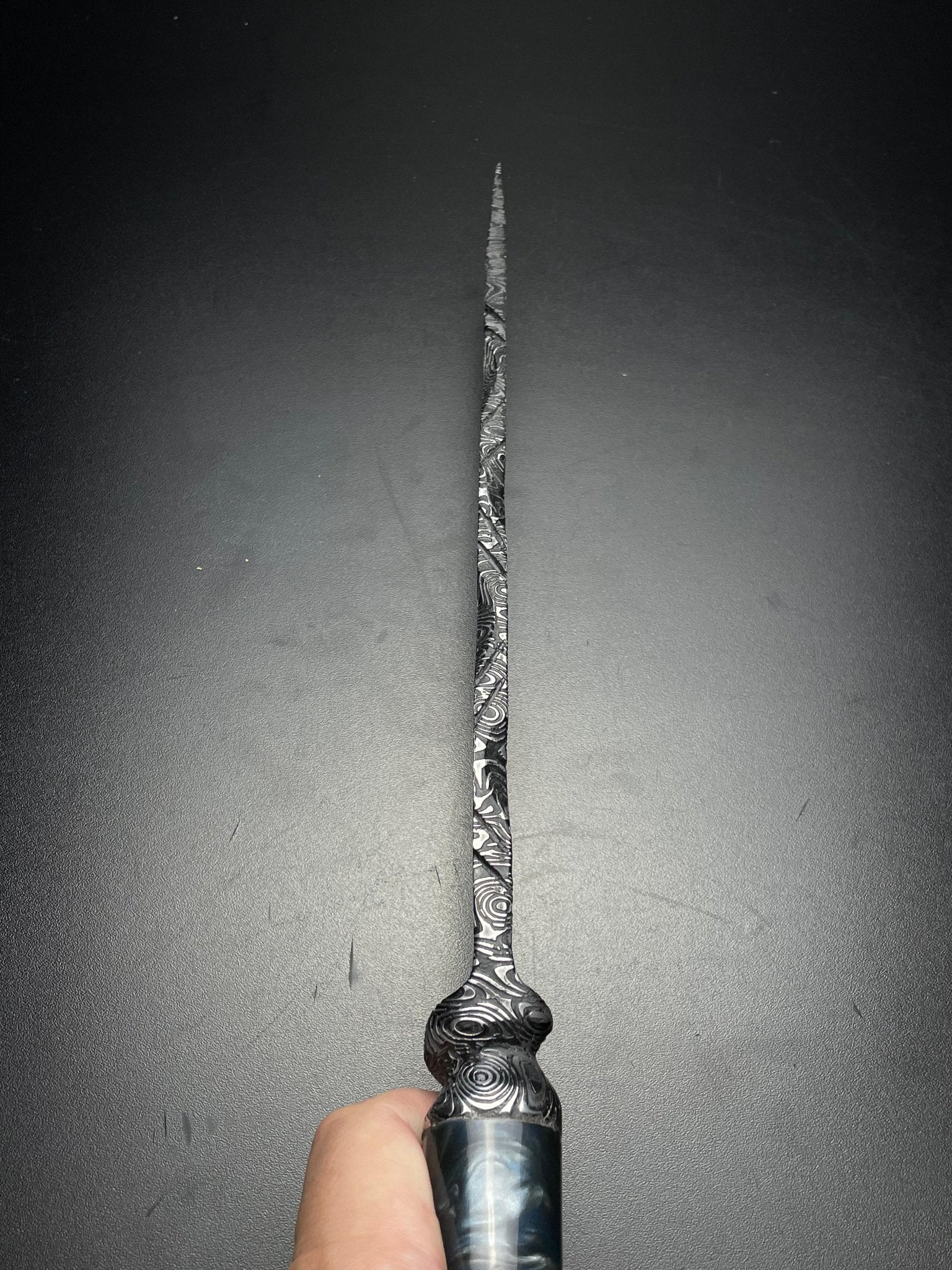 The Abyss Textured Forged Knife | Pearl Resin Handle | OWN THE FIRE™ - OwnTheFire™