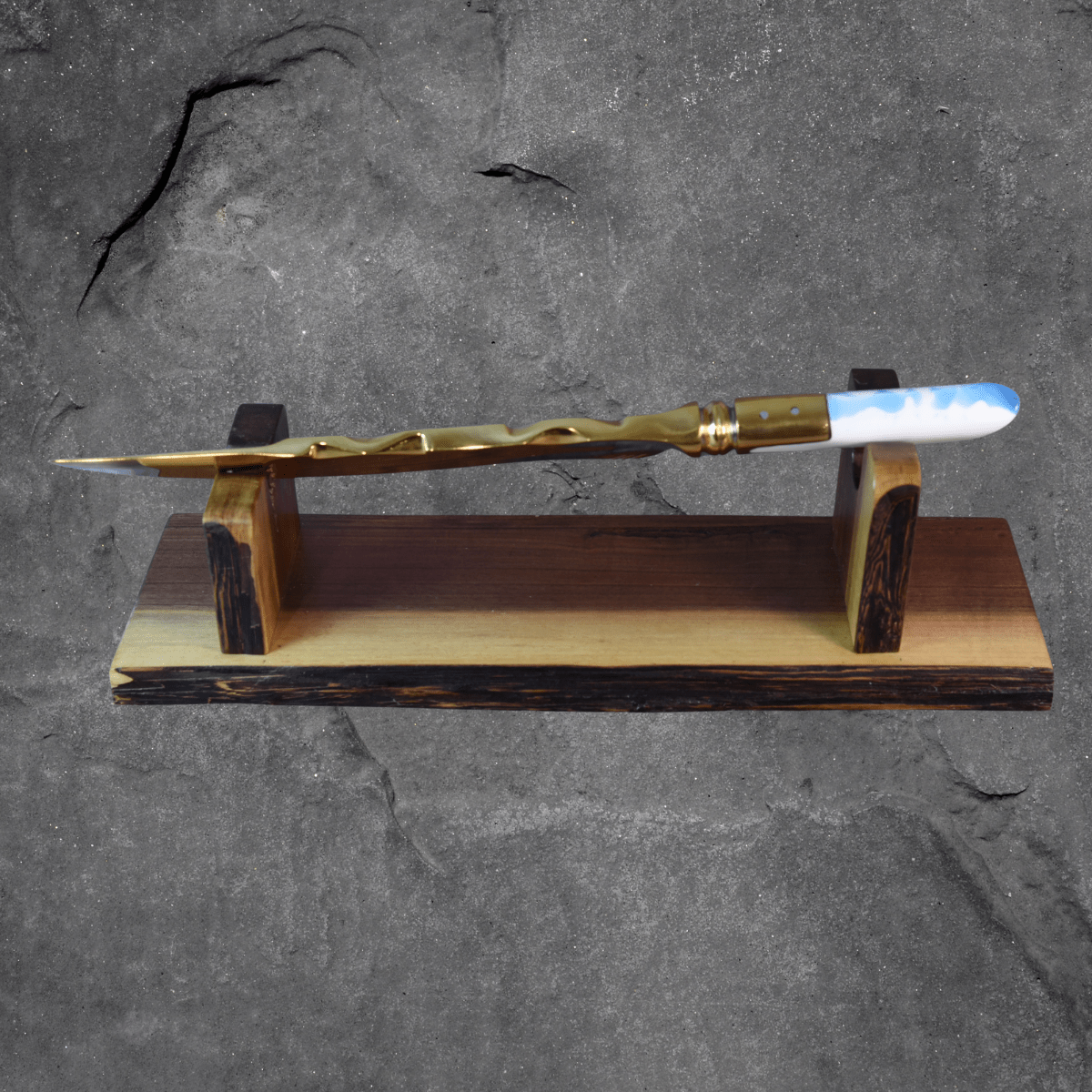 The Azure Fang — Partial Gold Collector's Blade - OwnTheFire™