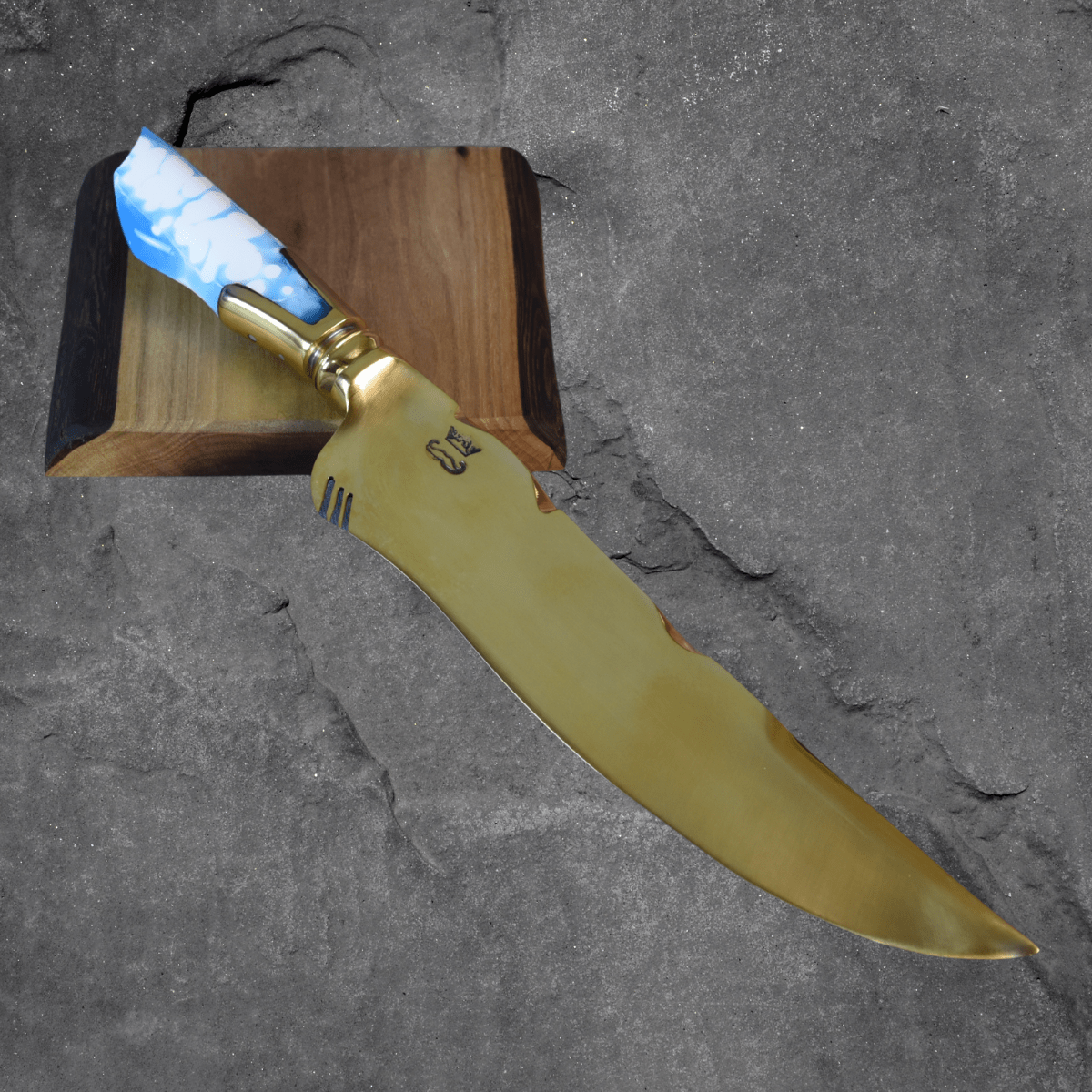 The Azure Fang — Partial Gold Collector's Blade - OwnTheFire™