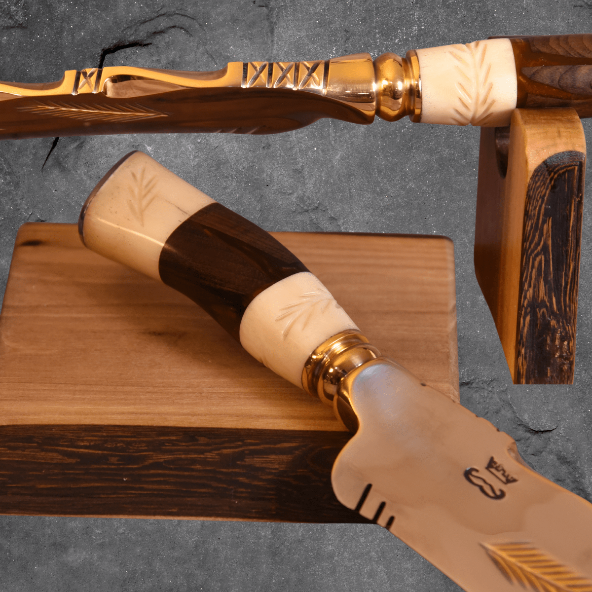 The Crowned Stag — Partial Gold Collector's Blade - OwnTheFire™