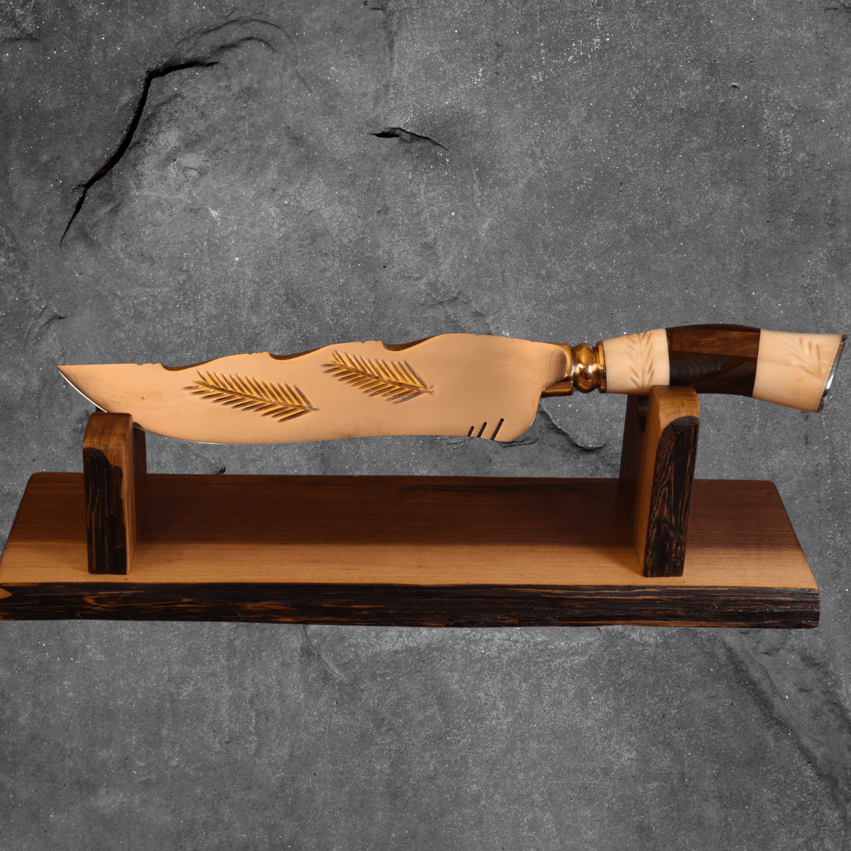 The Crowned Stag — Partial Gold Collector's Blade - OwnTheFire™