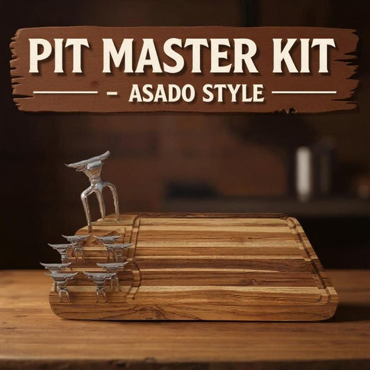 The Culinary Set: Asado Edition Fire Board + 3 - Prong Trident + 8 Tasting Forks - OwnTheFire™