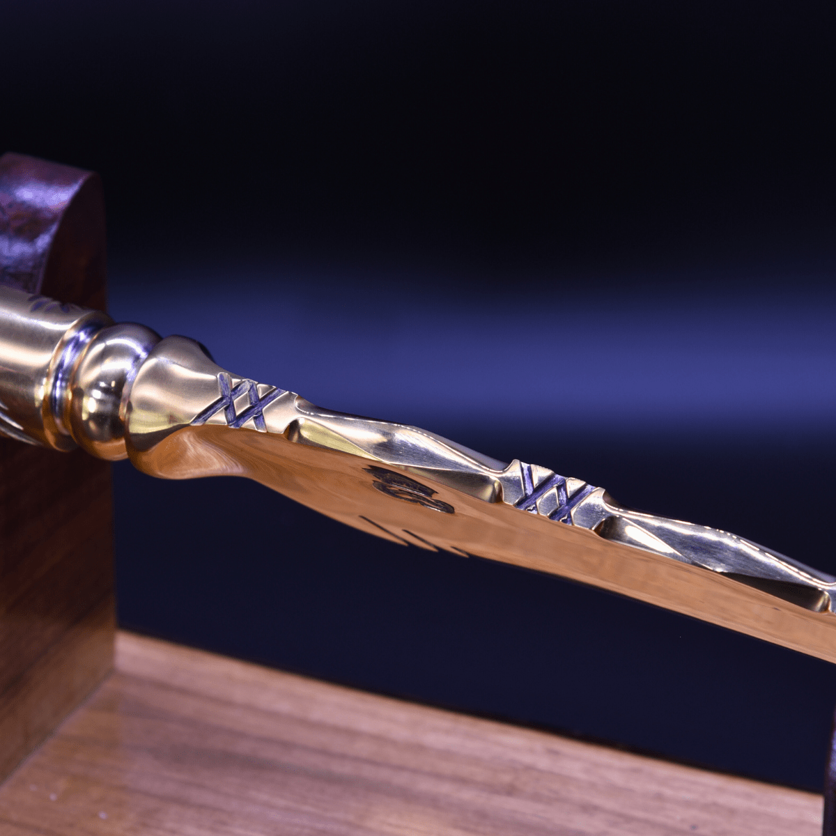 "The Fiddlehead" – Full Gold Collector Knife - OwnTheFire™