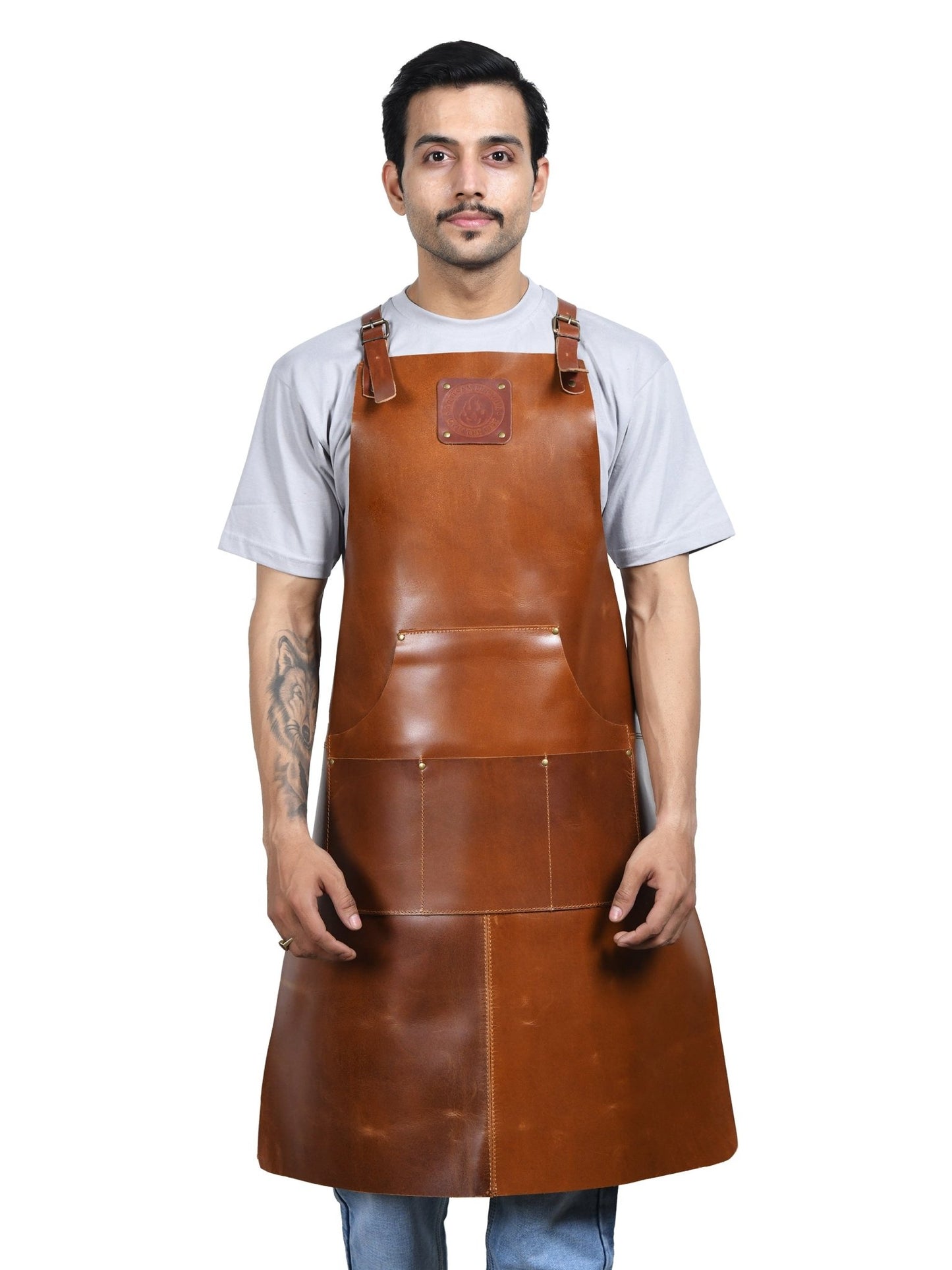 THE FORGE | Cross - Back Artisan Leather Apron | OWN THE FIRE® - OwnTheFire™
