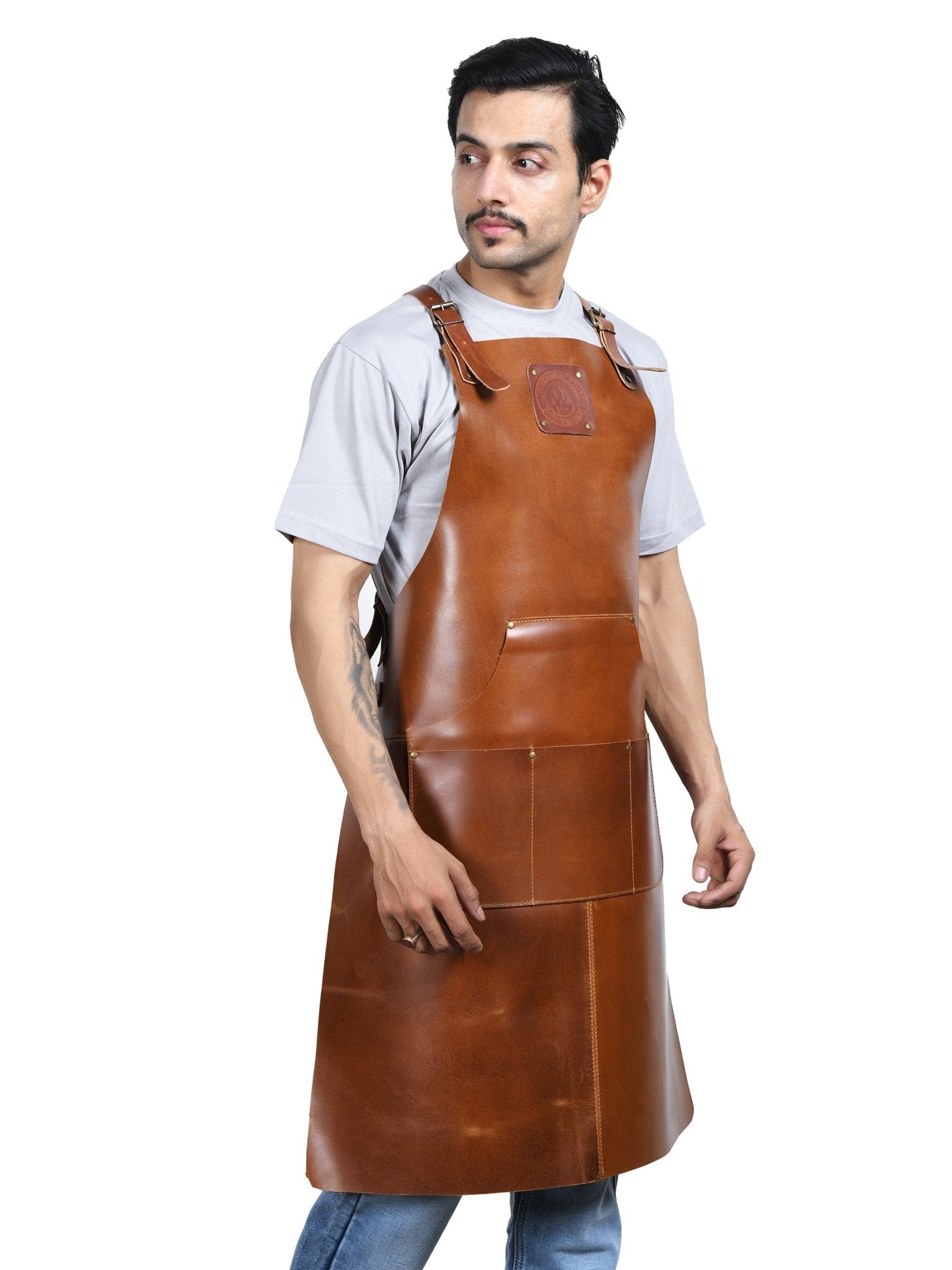 THE FORGE | Cross - Back Artisan Leather Apron | OWN THE FIRE® - OwnTheFire™