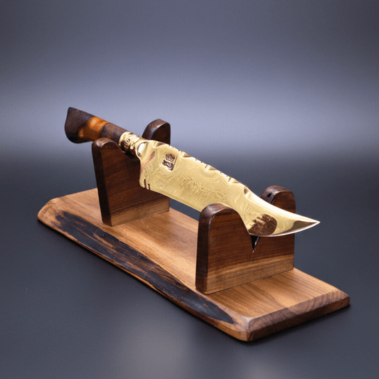 “The Gilded Fang” – Full Gold Collector Knife - OwnTheFire™