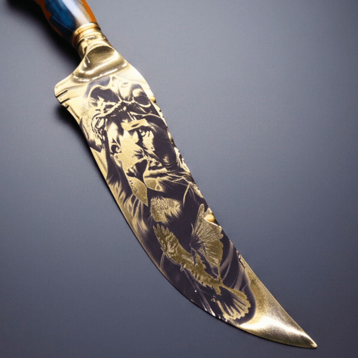 "The Monarch" — Full Gold Collector Knife - OwnTheFire™