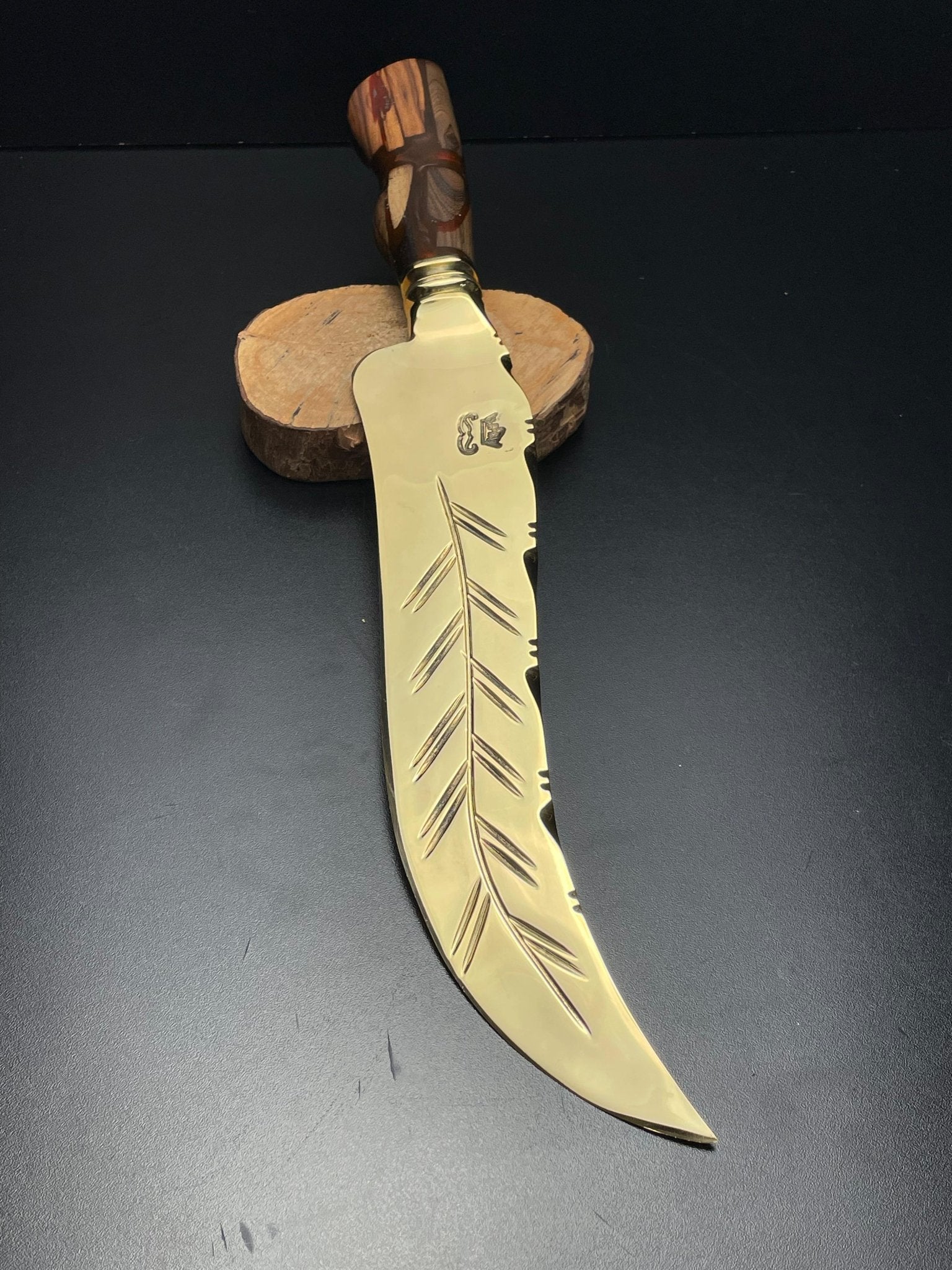 The Redwood Flame | Full Gold Collector Knife | OWN THE FIRE™ - OwnTheFire™