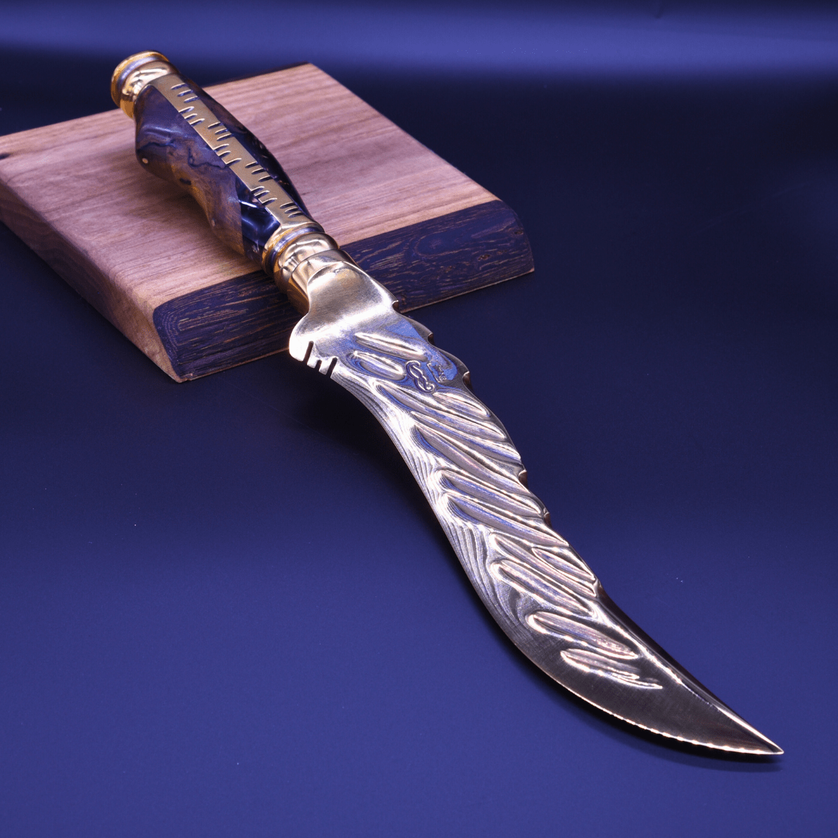"The Riptide" — Full Gold Collector Knife - OwnTheFire™