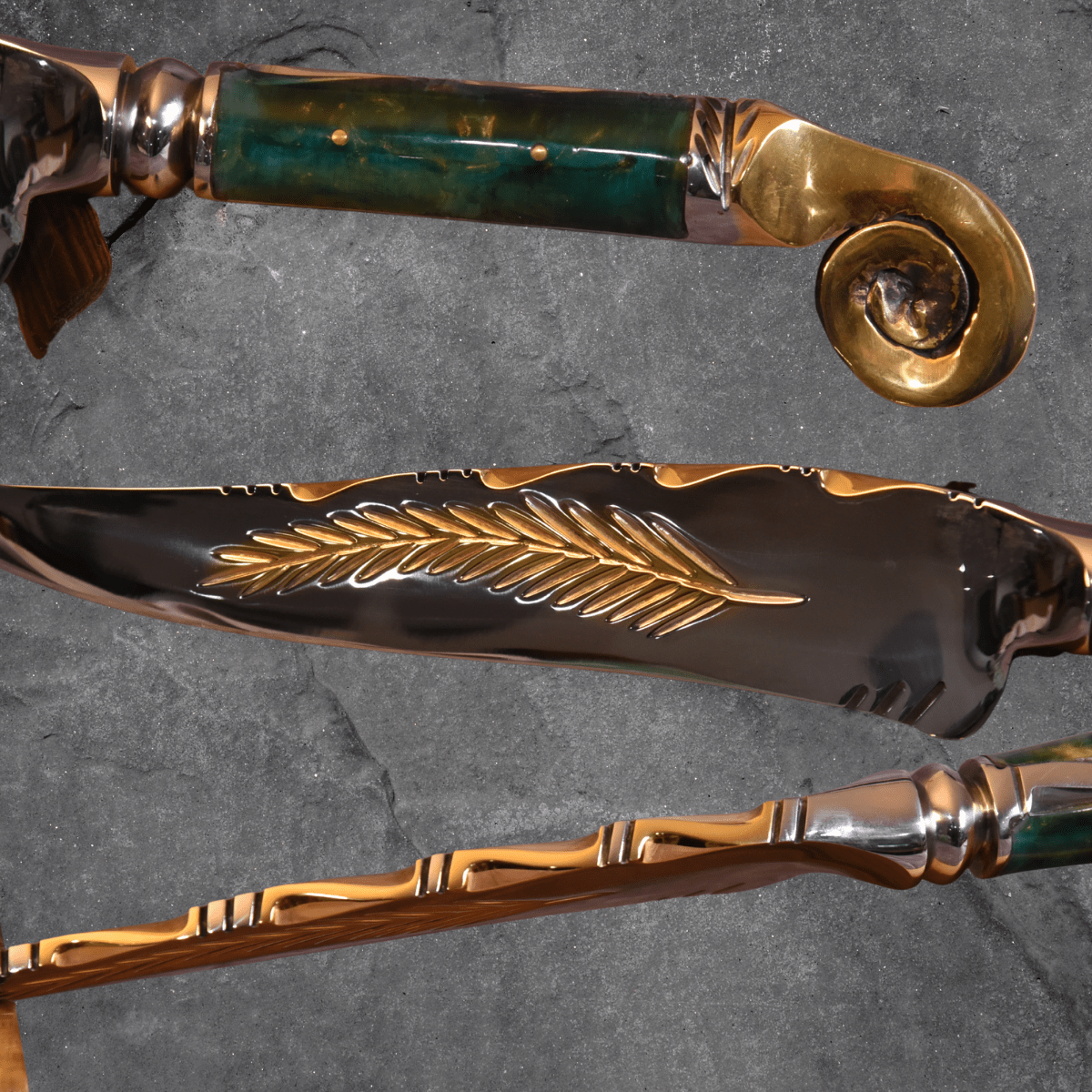The Serpent's Spiral — Partial Gold Collector's Blade - OwnTheFire™