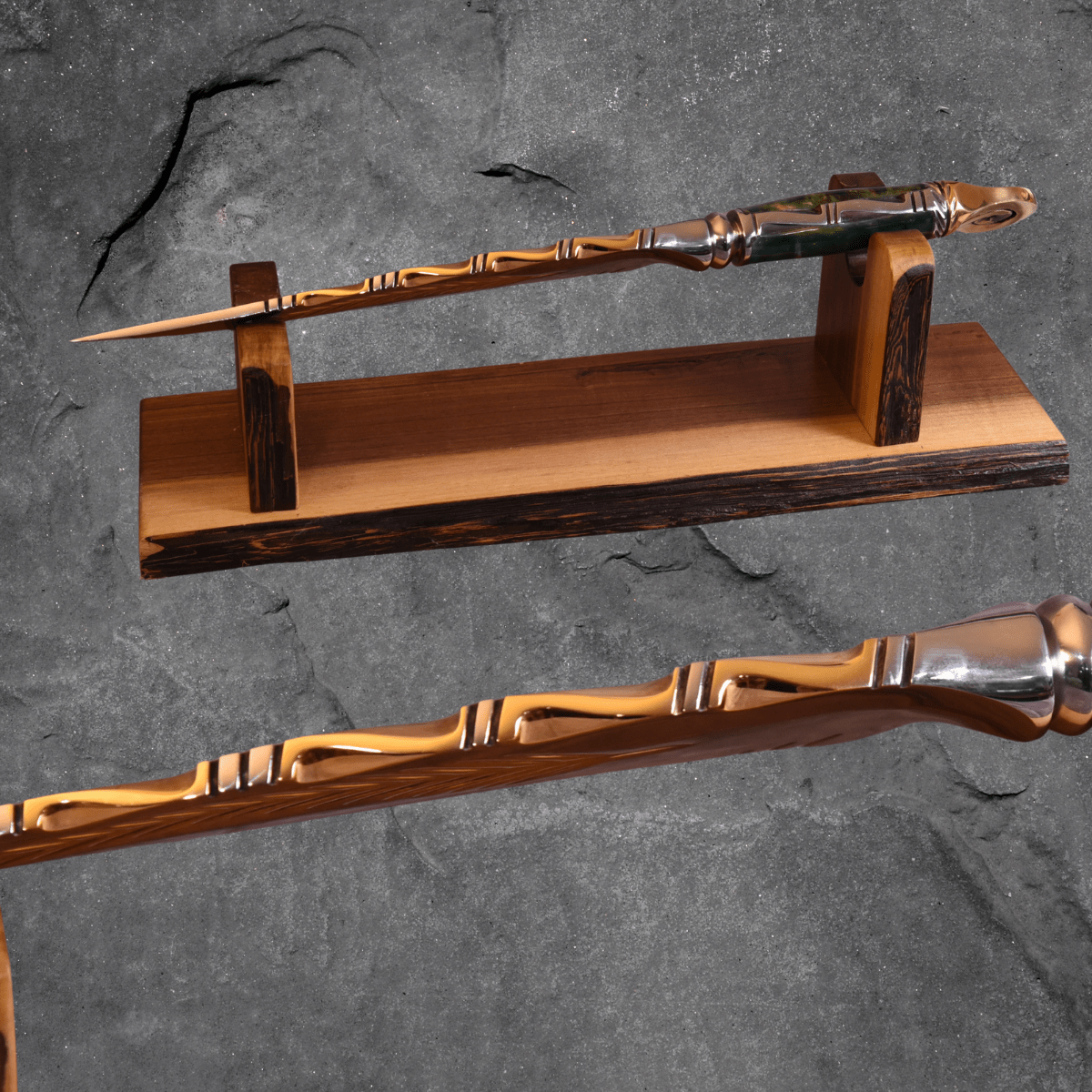 The Serpent's Spiral — Partial Gold Collector's Blade - OwnTheFire™