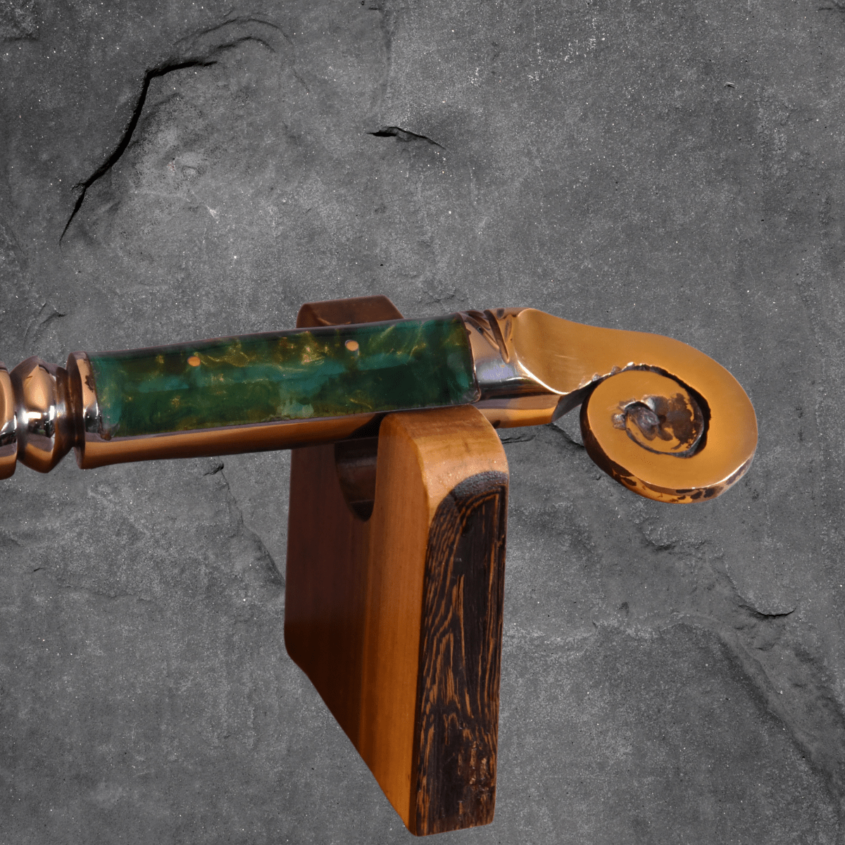 The Serpent's Spiral — Partial Gold Collector's Blade - OwnTheFire™