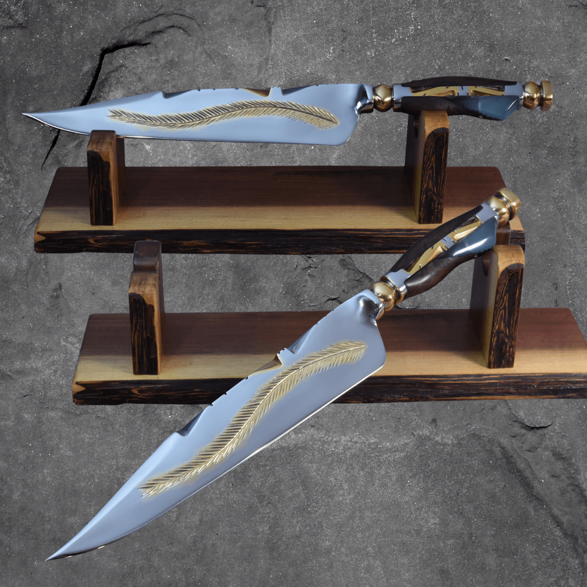 The Shadow Feather — Partial Gold Collector's Blade - OwnTheFire™