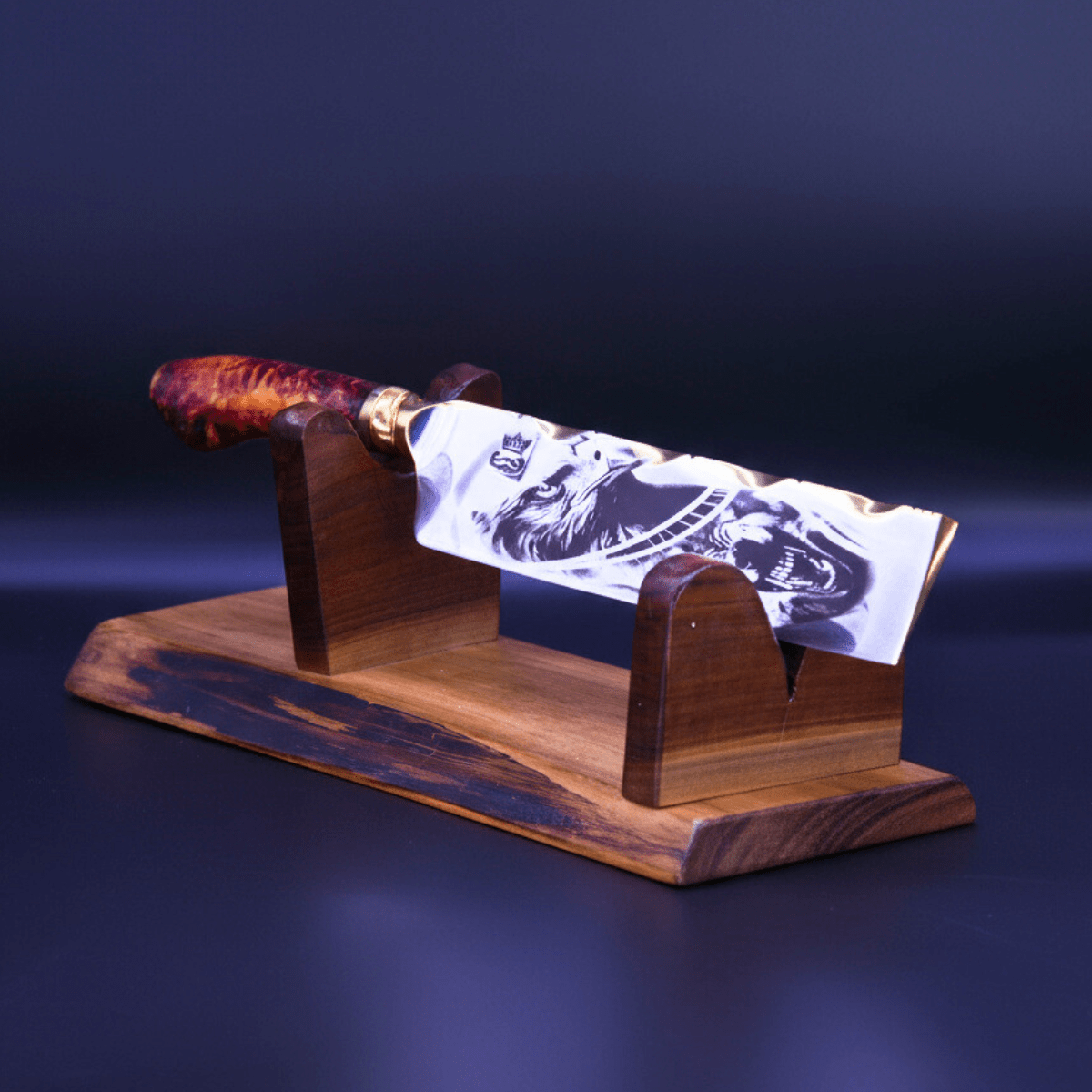 "The Warlord" — Mixed Gold & Steel Cleaver - OwnTheFire™